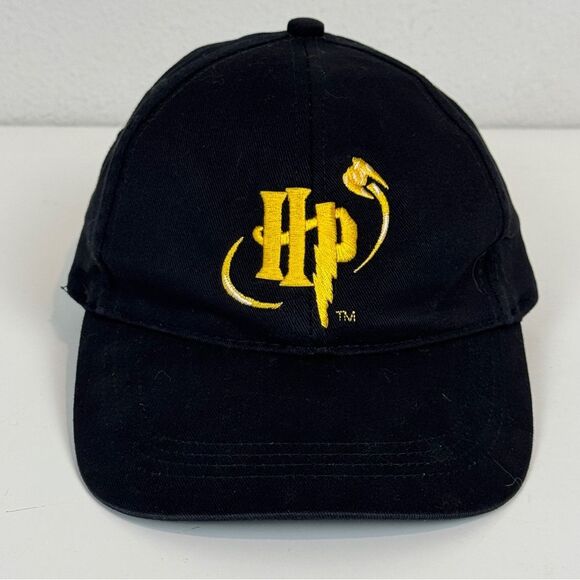 VTG Harry Potter Embroidered Black Strapback Hat 2000 - Picture 1 of 6